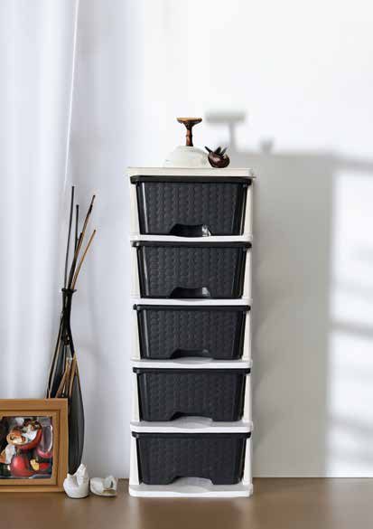 M300-Rattan 5-Tier Drawer